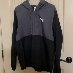 PINK Anorak M/L Half Zip Grey & Black